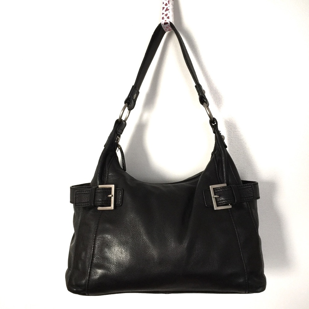 Black Audrey Brooke Genuine Leather Hobo Handbag